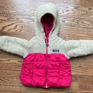 Reversible Patagonia Pink & Teddy Hooded Puffer, 12-18 months